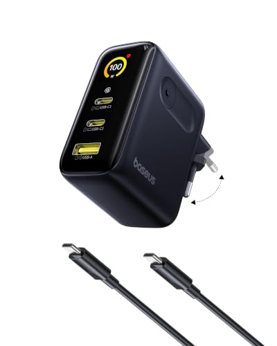 Baseus 100W Picogo USB C Ladegerät, Smart Display & Touch Control, 3-in-1 Schnellladegerät, GaN USB C Netzteil, Kompatibel mit MacBook… – Ansicht 1
