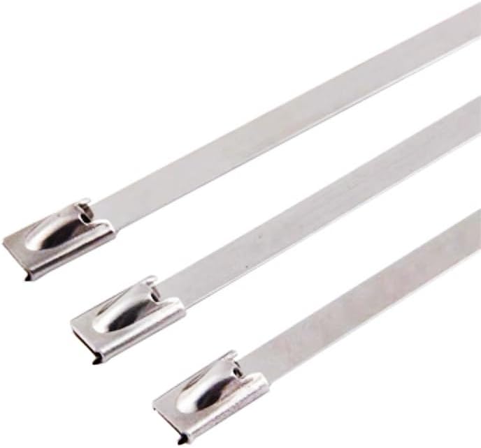 Cable ties, Stainless Steel Metal Tie Zip Wrap Exhaust Heat Straps Induction Pipe 4.6mm Width 100-700mm 304 Material4.6(20pcs,4.6mmx400mm)