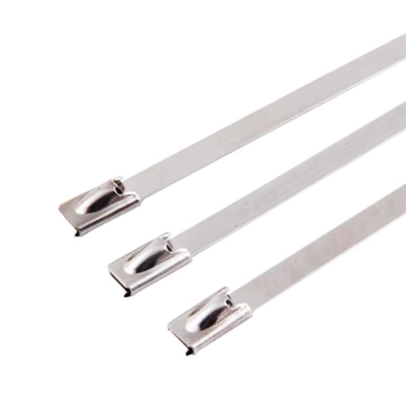 Samozamykające się opaski zaciskowe, Metalowe opaski kablowe, opaski zaciskowe ze stali nierdzewnej, opaski termiczne do rur indukcyjnych(20pcs,100mm)