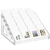 RattanView 7 Tier Acrylic Card Display Stand for Vendors Retail, 12 Inch Versatile Display Stand for Trading Greeting Sports Graded Cards Stickers Greeting Postcard Organizer Rack Holder(Clear)
