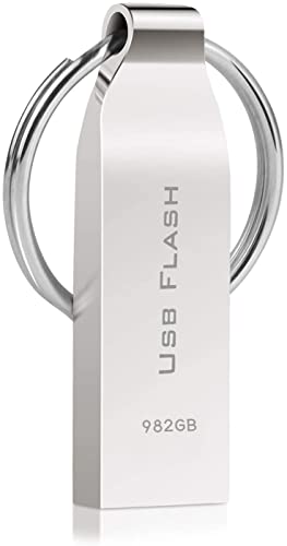 Allocat Memoria USB 982GB Impermeable Pendrive 982GB USB 3.0 Alta Velocidad Disco Duro Externo Portátil Memory Stick con Llavero para Computadora PC Laptop