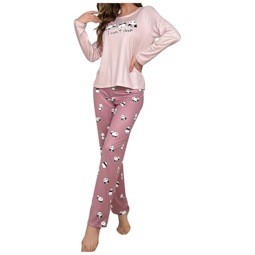 2025 Conjunto de pijama para mujer acogedor conjunto de pijama de manga larga con...