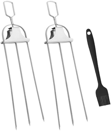 Espetos de aço inoxidável semiautomáticos para churrasco ao ar li...