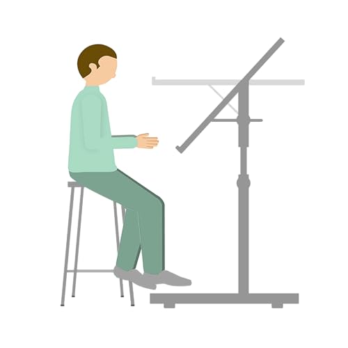 Image of Isomars A1 Adjustable Drafting Table with Parallel Motion Scale, Height Adjustable 35 inch to 47 inch, 180 Tilting Drawing Board, Professional Drafting Desk for Architects, Engineers, Artists & Designers