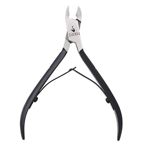 SWXN Professional Cuticle Trimmer-Cuticle Cutter-Cuticle Remover Cuticle Nipper DUAL Spring for Professional Cuticle Removing Cutter Durable Pedicure Manicure Tools for Fingernails & Toenails (BLACK)