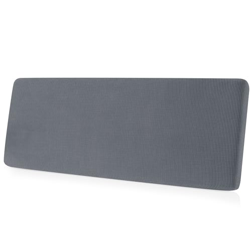 Image of CHUN YI Stretch Couch Cushion Cover, Fitted Loveseat Sofa Chair Seat Slipcover Furniture Protector, Checks Spandex Jacquard Fabric(Large,Light Gray)