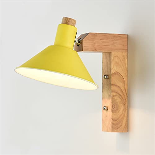 Lámpara de pared moderna para mesita de noche y salón con diseño europeo simple en color amarillo