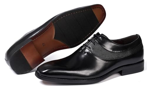 Santimon Men's Oxfords Formal Dress Genunie Leather Plain Toe Suit Shoes Men's Fashion Prom Wedding Business Causal Derby Comfortable Tuxedo Shoes for Men3