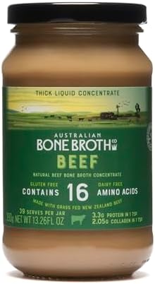 ABBCo Beef Bone Broth Concentrate 390g – Made from New Zealand Beef Bones – Halal Certified – Pure Savoury Concentrate for Warm Drinks, Soups and Everyday Cooking