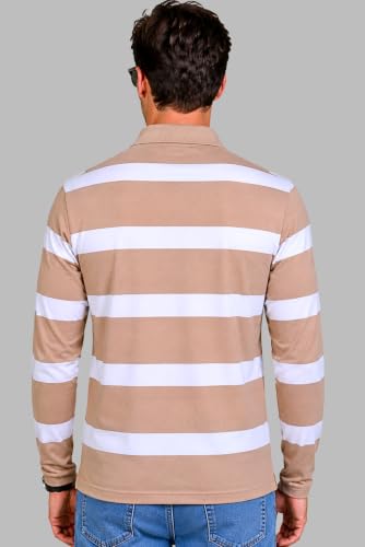 Image of SANE ORIGINALS Men's Full Sleeve Polo T-Shirt with Pocket, Premium Cotton Blend Collar Neck Tee