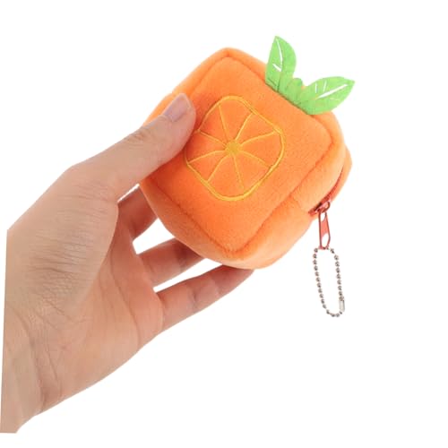 NOLITOY Cute Orange Coin Purse for Women Fluffy Makeup Bag Lipstick Earphone Holder Mini Wallet for Change Cards4