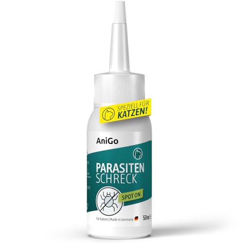 AniGo Parasitenschreck Spot On für Katzen 50ml – Flohmittel & Zeckenmittel für Katzen, Effektiv gegen Ektoparasiten Floh und Zeckenmittel, Lösung...