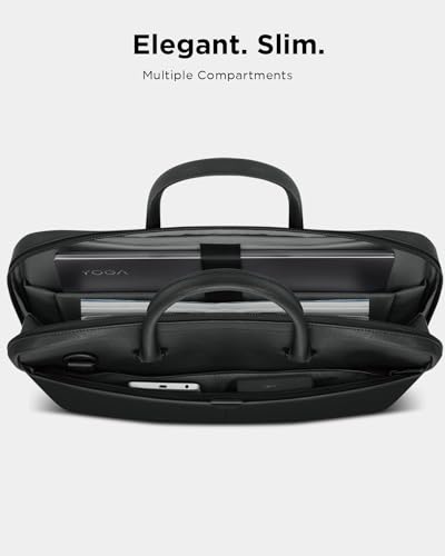 Lenovo 15.6-inch Laptop Bag (T200) - Water Resistant Leather Messenger Bag with Padded Device Compartment – Multi Compartment Professional Handbag with Shoulder Strap for Travel & Business2