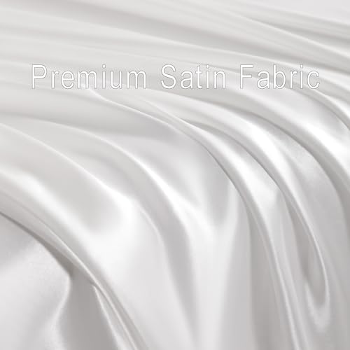 NTBAY King Satin Sheet Set, 4 Piece, White - image 7