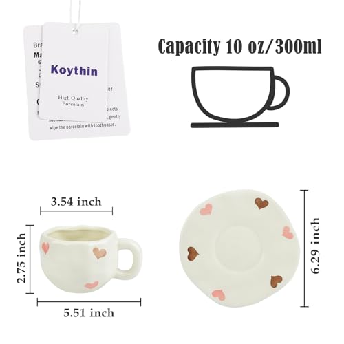 Juego de taza y platillo de cerámica Koythin 10 oz miniatura 2