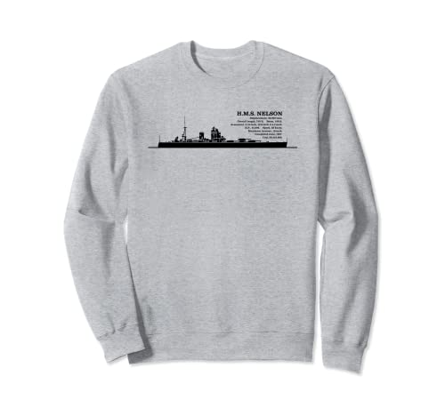 HMS Nelson British Battleship Infographic Diagram Sweatshirt