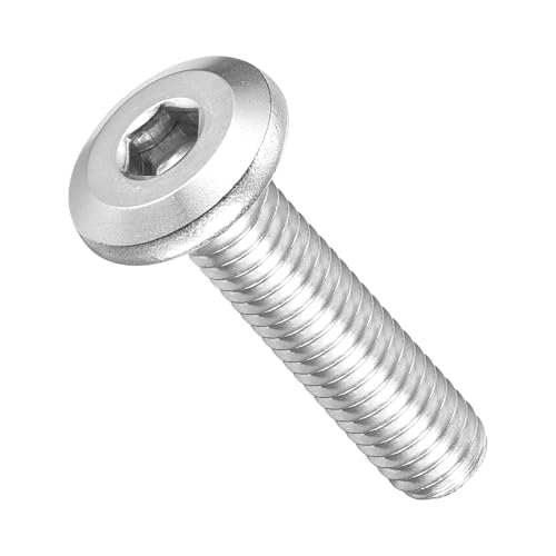 Image of METALLIXITY Flat Head Hex Socket Cap Screws Bolts(M6-1x25) 20Pcs, 304 Stainless Steel Hex Socket Furniture Bolts Screws - for Furniture Woodworking Project, Silver Tone
