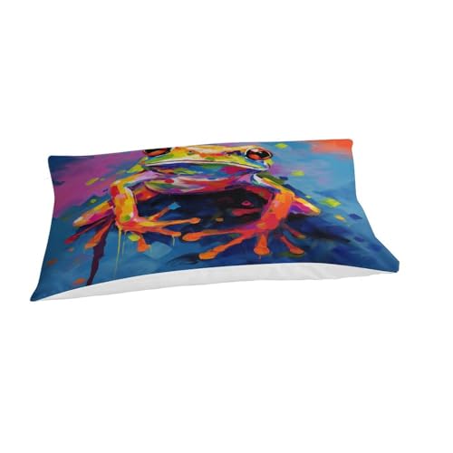 Funda nórdica de rana multicolor 135x200 microfibra suave infantil 6