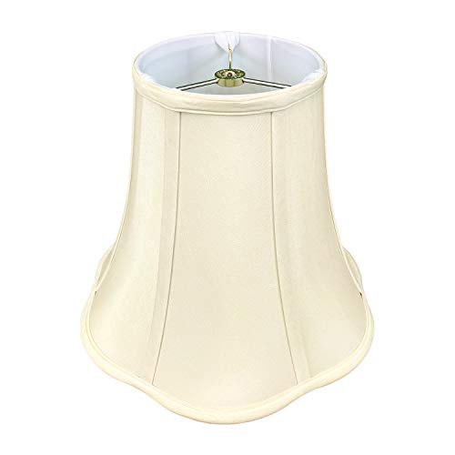 Royal Designs, Inc BS-703-13EG Royal Designs Flare Bottom Outside Corner Scallop Bell Lamp Shade, Eggshell, 5" x 13" x 8.75", 5 x 13 x 8.75