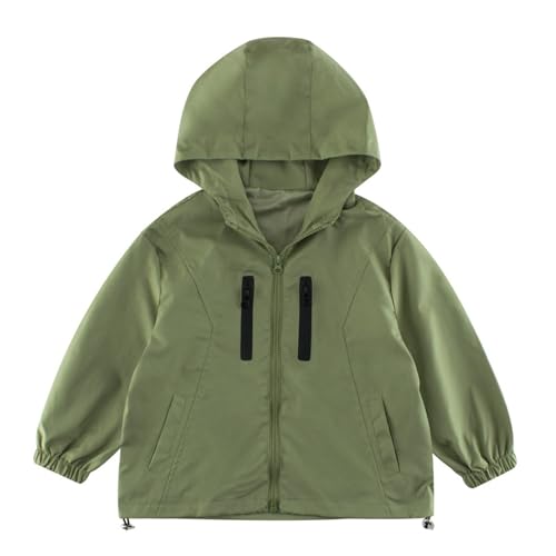 Boys Girls Jacket Waterproof Windbreaker Casual Fashion Hoodie Kids Long Sleeve Zip Up Fall Winter Coat With Pocket