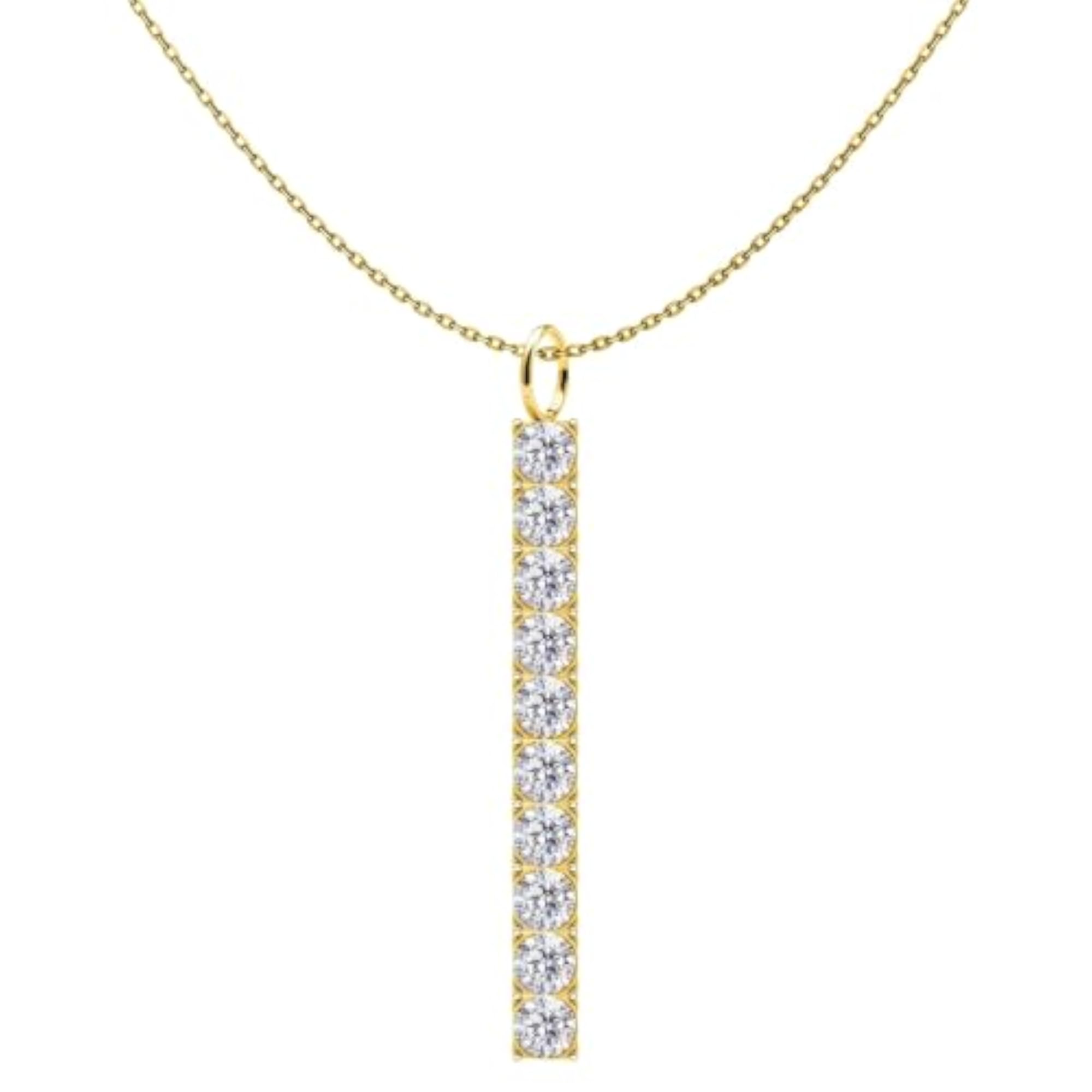 Women's 925 Sterling Silver Bar Drop Pendant Necklace
