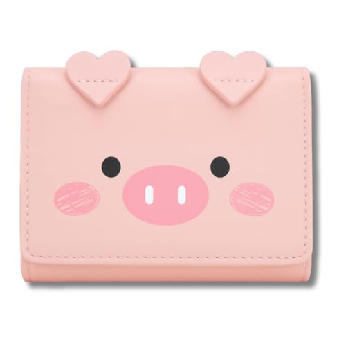 Carteira Feminina Design de Porquinho – Compacta, Cute Premium para Crianças ou Adultos | Ideal para Bolsas, Viagens e Dia a Dia