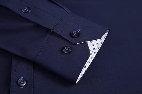 Alex Vando Mens Dress Shirt Wrinkle Free Regular Fit 4-Way Stretch Button Down Shirts