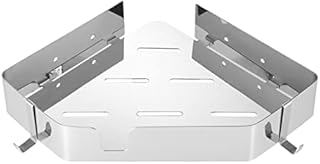 YANYYGu Adhesive Corner Shelf Bathroom Shower Caddy, SUS304 Stainless Steel, Nail-Free Wall-Mounted Bathroom Shelves (1 Tier Silver )