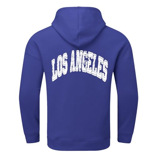 Los Angeles California Trendy Hoodies for Men Preppy Graphic Hooded Tops Style Vintage Winter Fall Casual Y2K4