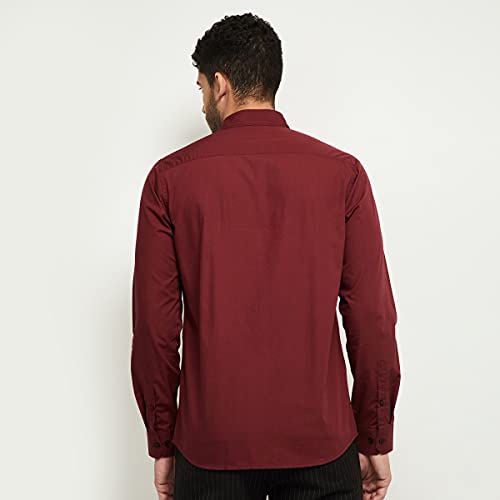 Image of Max Men's Cotton Regular Fit Solid Full Sleeves Casual Shirt