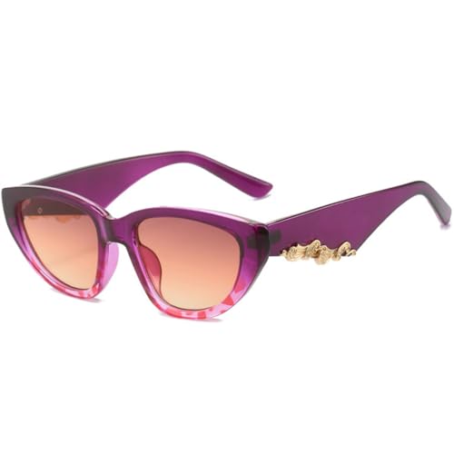 Lunettes de soleil de luxe vintage nuances oeil de chat violet haut de gamme