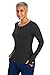 Healing Hands Mackenzie Women's Underscrub, Long Sleeve Tee with Thumbholes, Modern Fit Undershirt- 5051, XL, Black