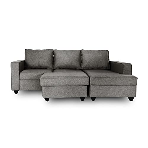 Image of Wakefit Sofa Set | 3 Year Warranty | Sofa 2 Seater, 2 Seater Sofa for Living Room, Wooden Sofa Set, Couch Sofa for Living Room, Sofa for Living Room - Napper(Omega : Grey)