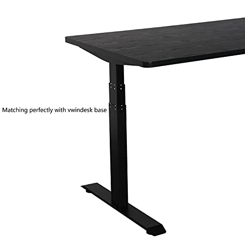 Vwindesk Wooden Material 72 Inch Mdf Desktop Or Tabletop Only, Matching With Electric Adjustable Standing Desk Frame,With 60Mm Gromment Holes,Black Color(30" X 72" X 1") #TOP7