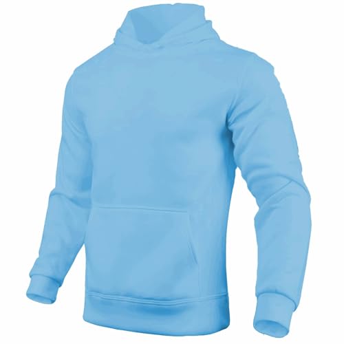 Ymosrh Men's Hoodies, Long Sleeve Solid Color Fleece Casual Athletic Workout Pullover Hooded Sweatshirt, M-3XL