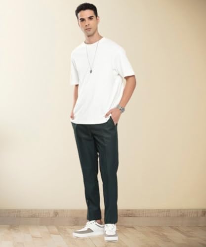 Image of MALENO Slim Fit Ankle Length Cotton Lycra Blend Formal Trouser for Men | Stretchable Ankle Length Formal Pant for Men