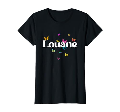 Photo de LOUANE - Joli prénom de Fille avec des Papillons colorés T-Shirt