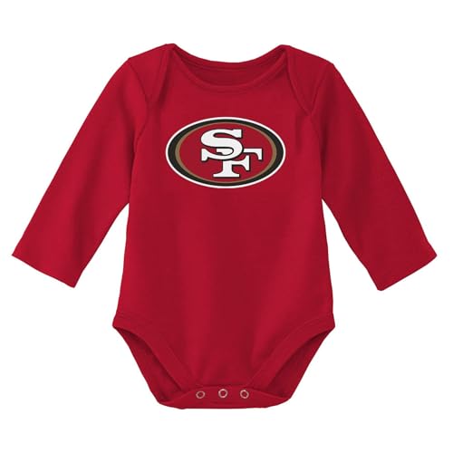 Image of Outerstuff NFL Newborn & Infants 0-24 Months Official Primary Logo Long Sleeve Creeper Bodysuit Romper