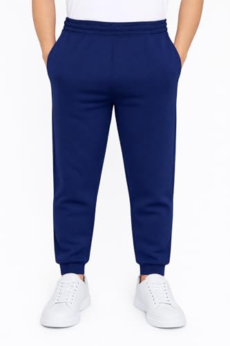 IMFAA Kids School Joggers – Boys & Girls Fleece Tracksuit Bottoms, Elastic Waist Cuffed PE Jog Pants for Sports (UK, Age, 13 Years, 14 Years, 2, Navy)