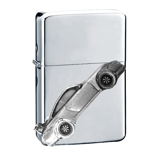 Briquet tempête rechargeable 911 GT3 à rabat effet étain argent