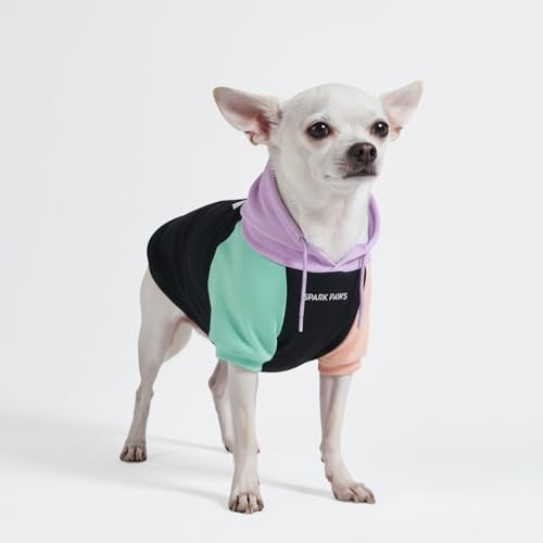 Image of Spark Paws Dog Hoodie - Premium Dog Sweater for Small, Medium, and Large Dogs | Warm Outfits for French Bulldogs, Pitbull, Puppy, Winter Jacket Alternative - Cyber Punk - S