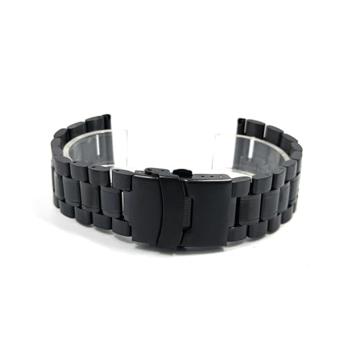 Bracelet de montre acier inoxydable anti-chute à boucle pliable de sécurité homme 18-26mm