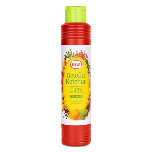 HELA - Gewürz Ketchup Curry delikat 500ml - Lieblich-würziger Curry Ketchup - vegan glutenfrei laktosefrei ohne Konservierungsstoffe - veganer Würzketchup für Pommes Grillgerichte & Gemüse