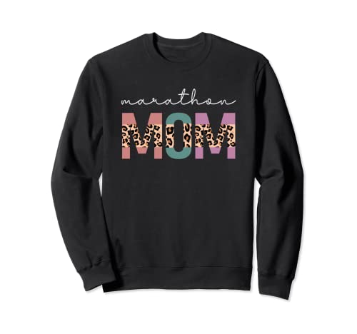 Marathon Mom Funny Women Marathoner Runner Mamma Regalo Leopardo Felpa