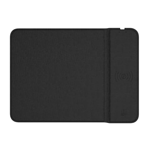 Image of iBall Tracky 200W, 15W Fast Wireless Charging Mousepad, Retractable Mobile Stand, Type C, Leatherite Surface, Anti-Skid Base, 7mm Slim, Smooth Glide, FOD Protection