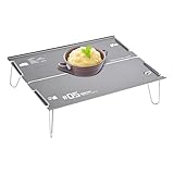 Mesa plegable de camping – Mesa plegable al aire libre | Mesas ligeras ultraligeras | Altura ajustable portátil compacta para mochileros | Lado de playa para camping, picnic, , playa actividades