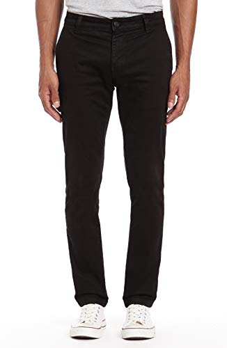 Mavi Men's Johnny Regular Rise Slim Leg Chino Pants, Black Sateen Twill 36 x 30