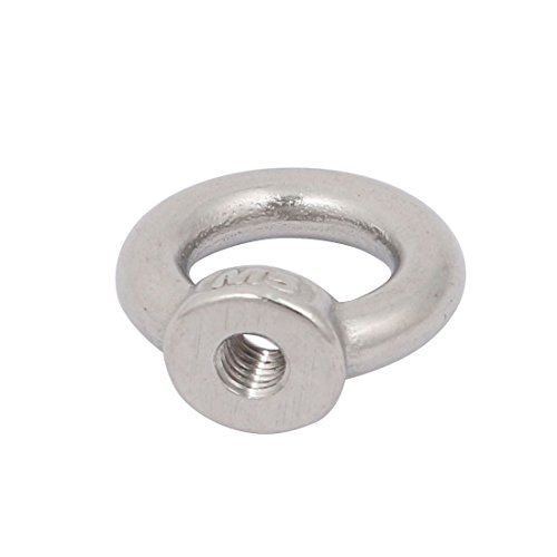 Image of uxcell Lifting Eye Nut M5 Female Thread 304 Stainless Steel Round Shape for Rope Fitting Pack of 10
