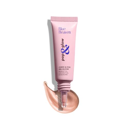 Image of Blue Heaven Pop & Glow Eye & Cheek tint Highlighter for face makeup, Enriched with Rosehip and Coconut oil, Rose Gold, 12ml