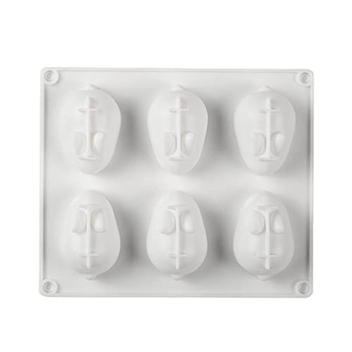Molde de Silicone de Chocolate Coelhinho da Páscoa 3D, Coelho moldes de silicone de 6 cavidades, Mol